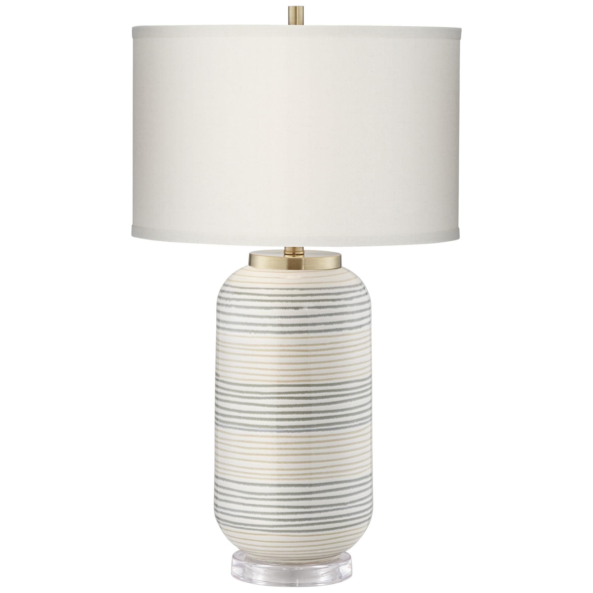 Shown in Multicolor finish and Off-White Linen shade